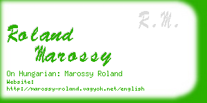 roland marossy business card